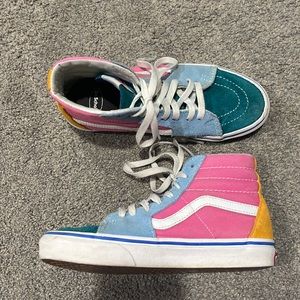 Pink and Blue High Top Vans